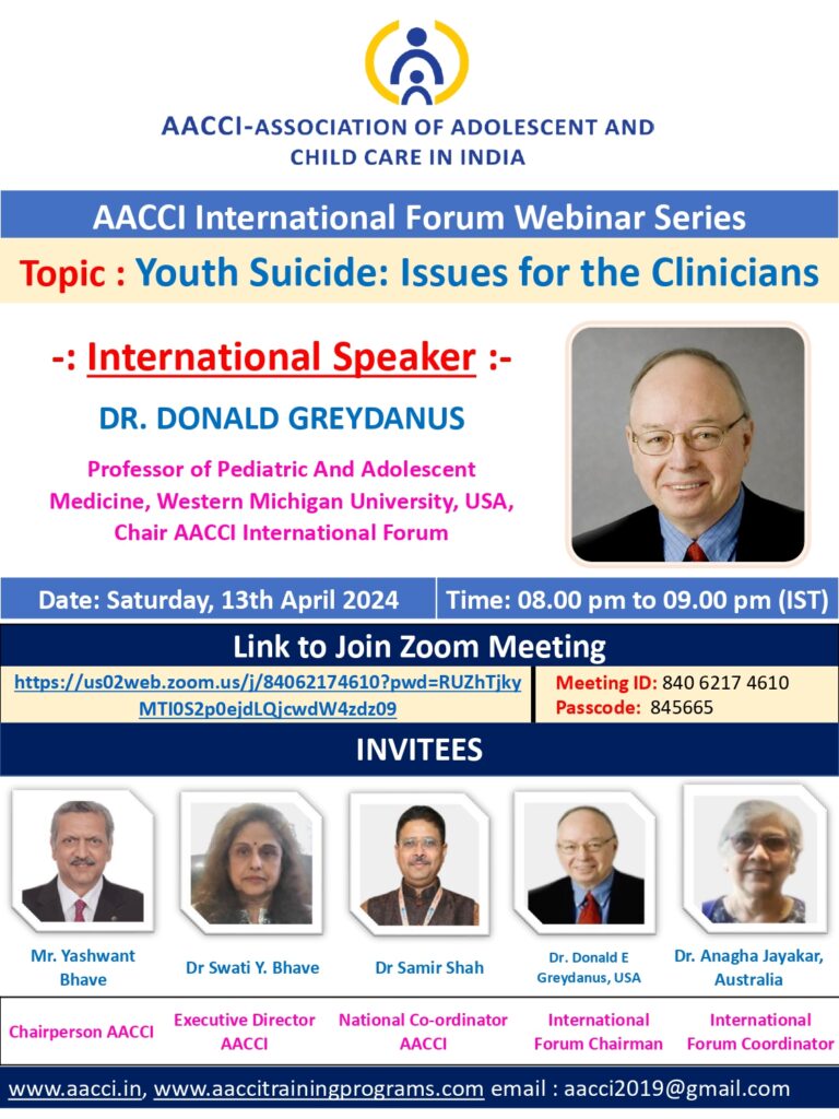 Youth Suicide: Issues for the Clinicians [13-4-2024]